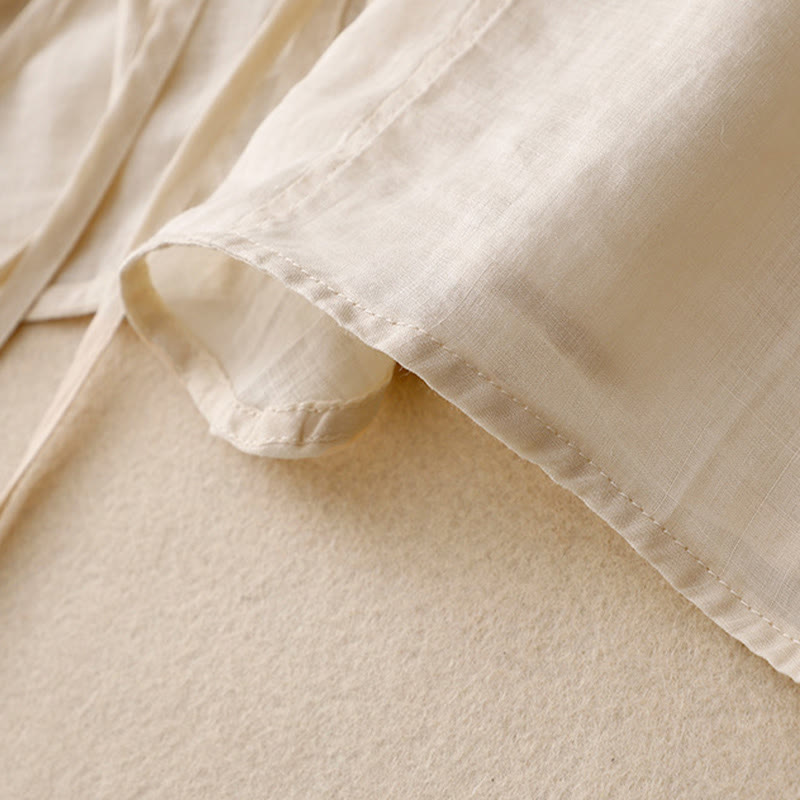 Buddha Stonesサマープレーン長袖レースアップオープンフロントレディース着物 - image 10