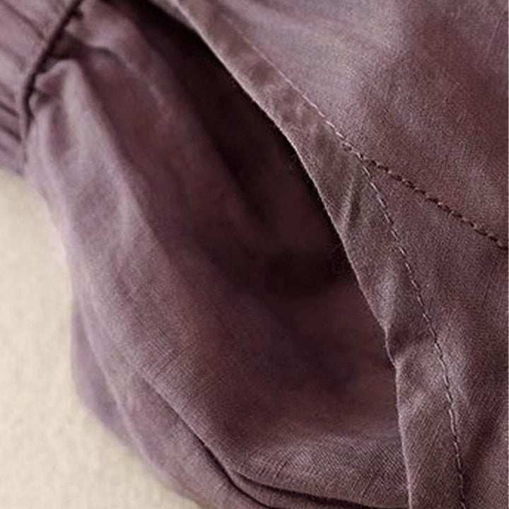 Buddha Stonesサイド刺繍デザインレディース7-8丈ワイドレッグパンツ（ポケット付き） - image 2