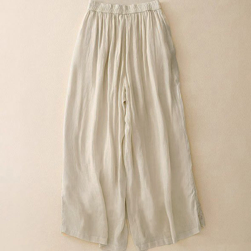 Buddha Stonesサイド刺繍デザインレディース7-8丈ワイドレッグパンツ（ポケット付き） - image 6