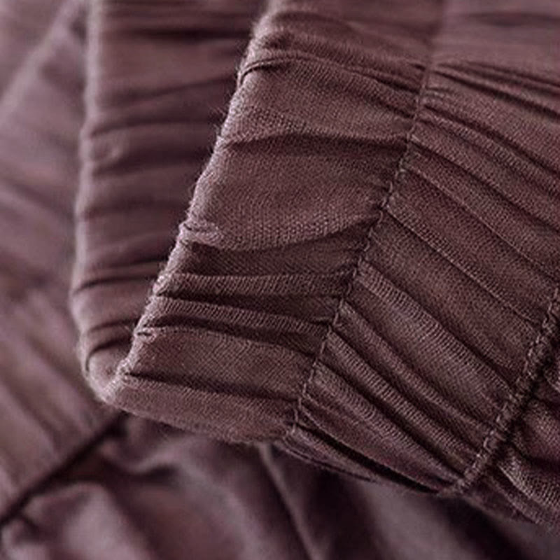 Buddha Stonesサイド刺繍デザインレディース7-8丈ワイドレッグパンツ（ポケット付き） - image 3