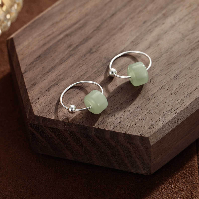 Buddha Stones 925スターリングシルバー 和田翡翠豊かさのイヤリング - image 1