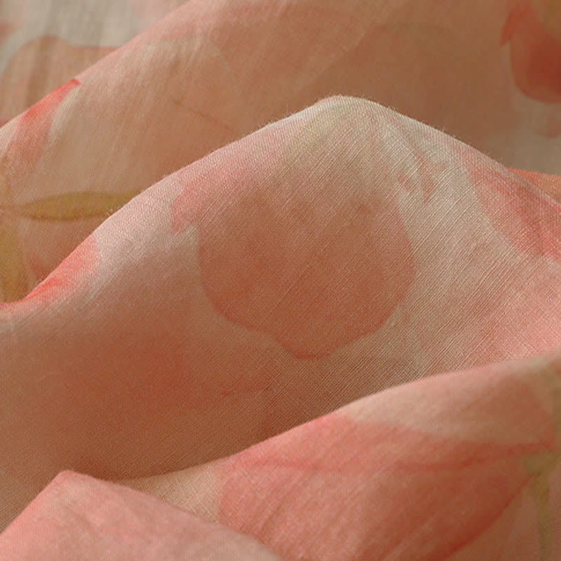 Buddha Stones 春の花柄クルーネック長袖レディースポリエステルシャツ - image 11