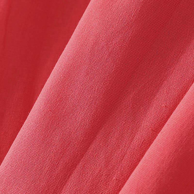 Buddha Stones 夏 スタンドカラー 半袖 無地 レディース ボタン コットン シャツ ポケット付き - image 12