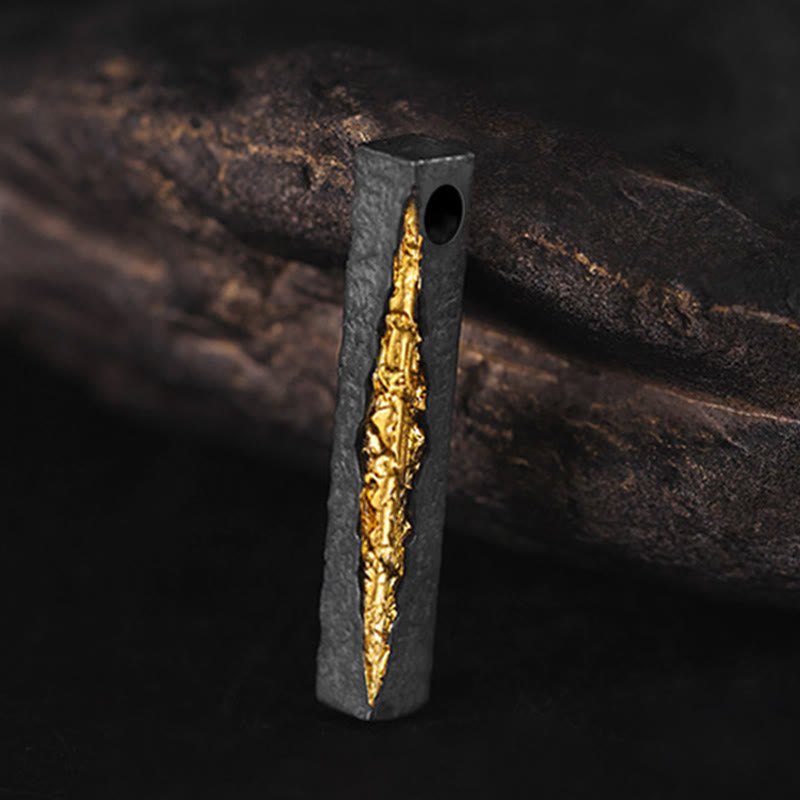 Buddha Stones 999スターリングシルバー999ゴールドオーム・マニ・パドメ・フムウィズダムネックレスペンダント - image 0