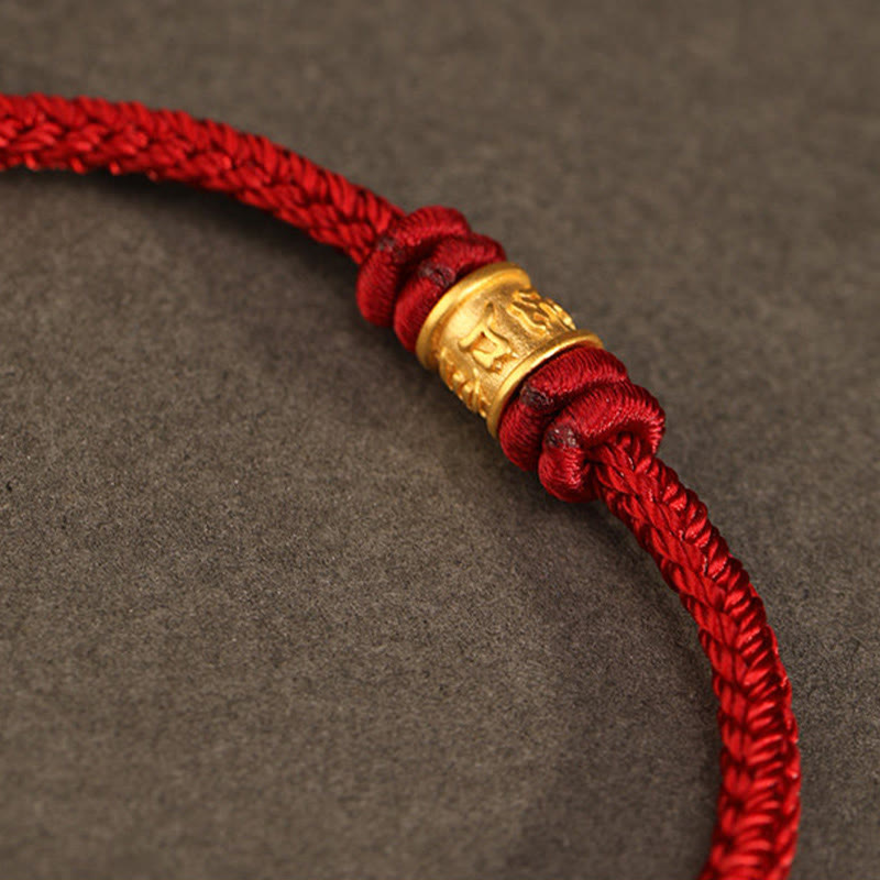 Buddha Stones チベットのハンドメイド999ゴールド製「オーム・マニ・パドメ・フム」幸運の守護ブレスレット - image 2