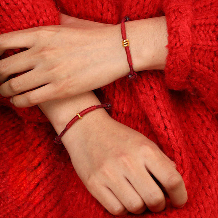 Buddha Stones 999 ゴールドリングデザイン ハンドメイド 幸運 編み込み レッドロープ ブレスレット アンクレット - image 18