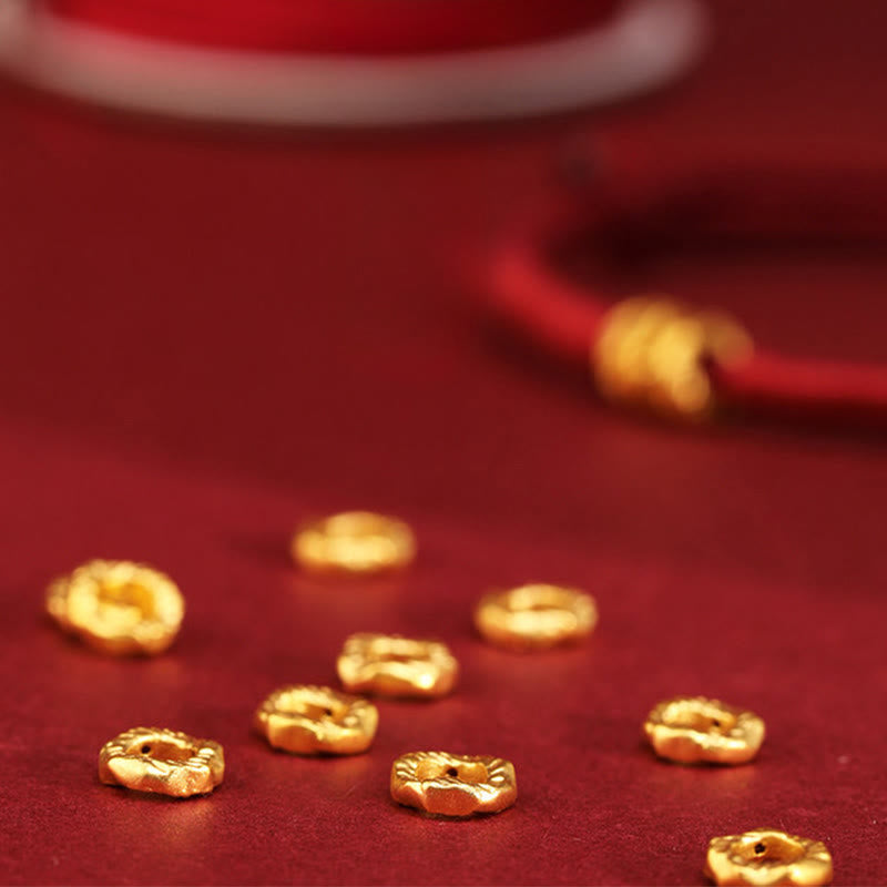 Buddha Stones 999 ゴールドリングデザイン ハンドメイド 幸運 編み込み レッドロープ ブレスレット アンクレット - image 6