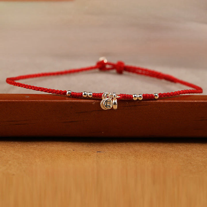 Buddha Stones 手作り925スターリングシルバー銅コインデザイン保護強度超薄型ブレスレットアンクレット - image 2