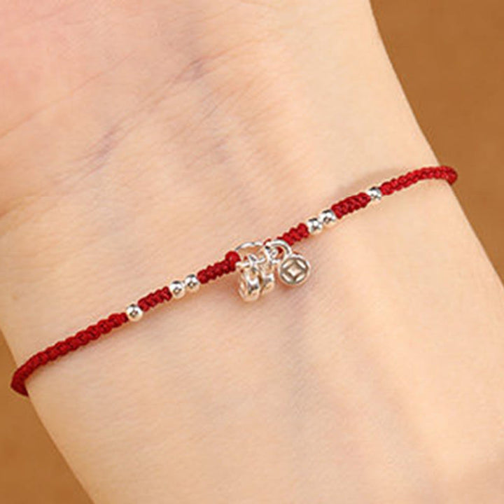 Buddha Stones 手作り925スターリングシルバー銅コインデザイン保護強度超薄型ブレスレットアンクレット - image 8