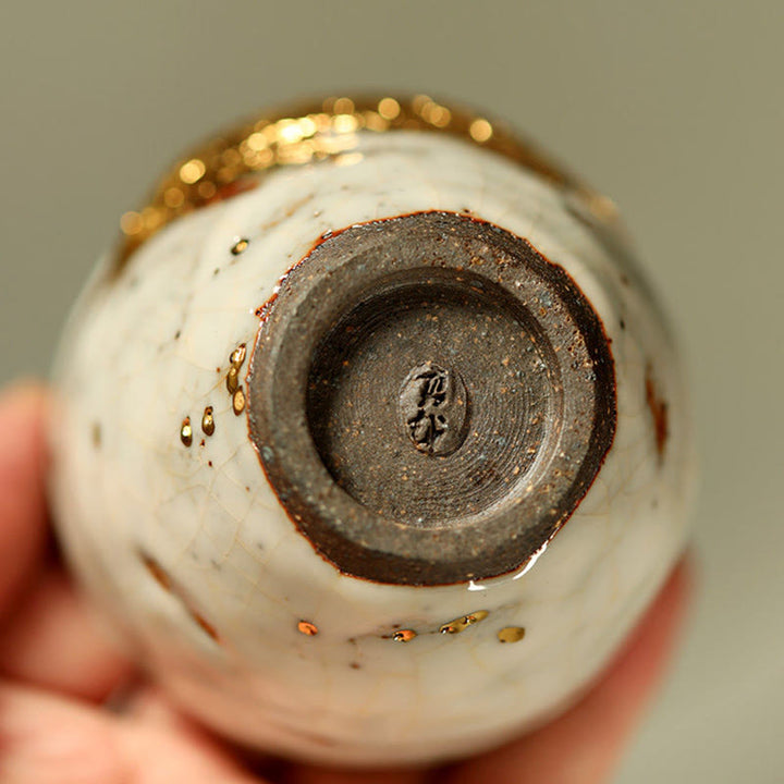 Buddha Stones 手作りのゴールデンアロワナ鯉陶器ティーカップカンフーティーカップティーポット - image 4