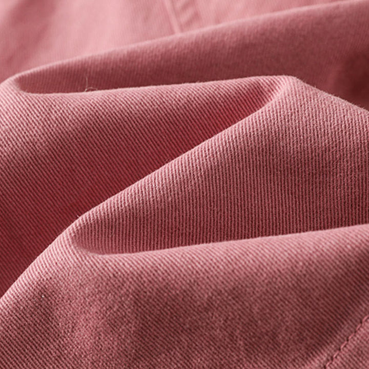 Buddha Stones 春の無地ラペル長袖レディースコットンシャツ（ポケット付き） - image 9