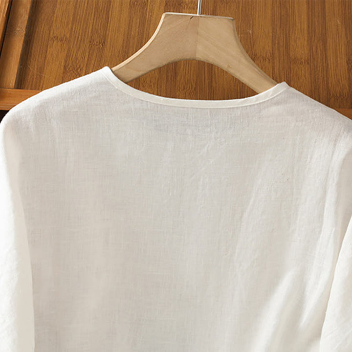 Buddha Stones カジュアル花柄クルーネックレディースコットンTシャツ - image 13