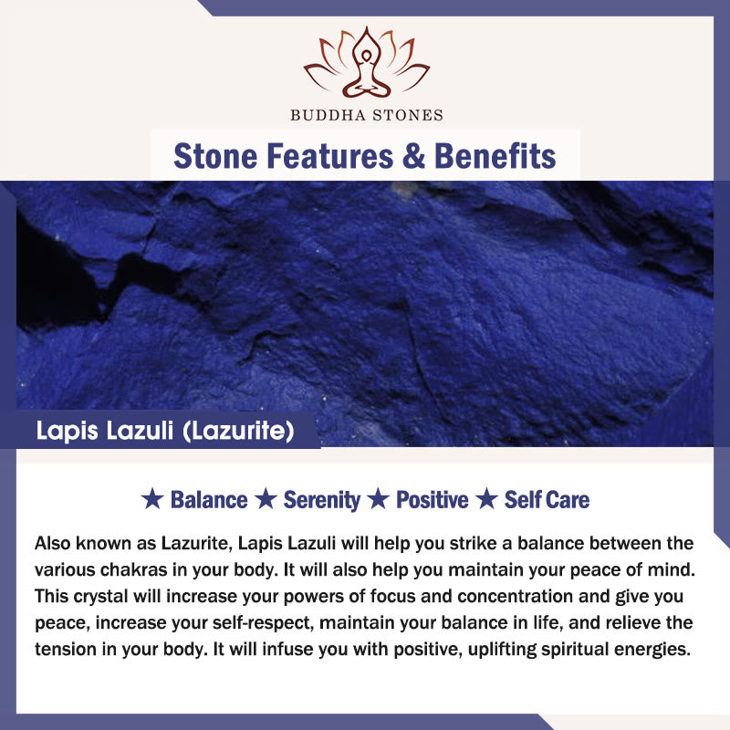 Buddha Stonesホワイトクリスタル ラズライト ラピスラズリ ヒーリング瞑想ネックレスペンダント - image 8