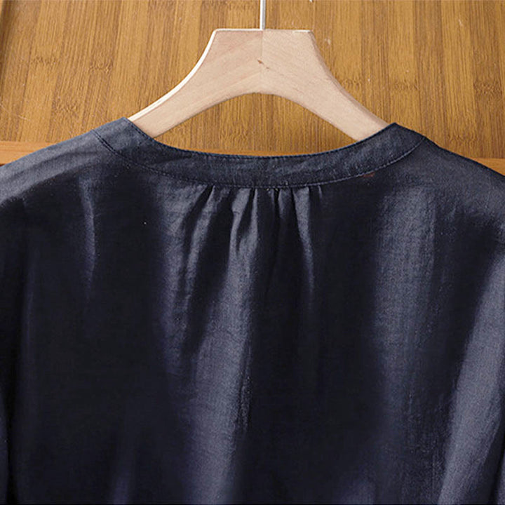 Buddha Stones コーラルひょうたん柄クルーネック半袖レディースポリエステルシャツ - image 7