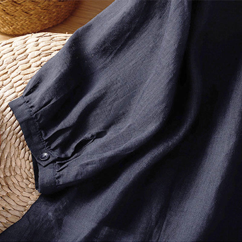 Buddha Stones コーラルひょうたん柄クルーネック半袖レディースポリエステルシャツ - image 4