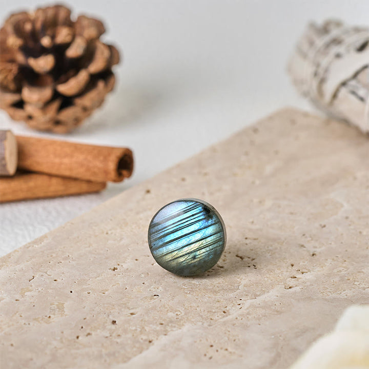 Buddha Stones 天然ラウンドラブラドライトヒーリング置物装飾 - image 6