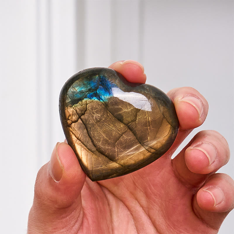 Buddha Stones 天然ハートストーン ラブラドライト ヒーリングキュア 置物 装飾 - image 5