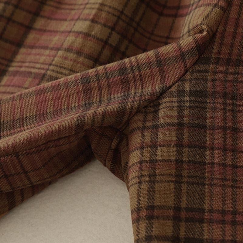 Buddha Stones 春のチェック柄デザイン レディース ハーレムパンツ 7-8丈 ポケット付き - image 3