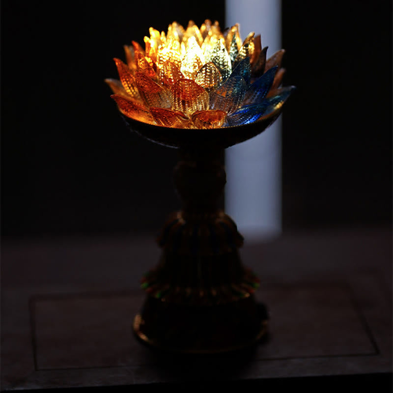 Buddha Stones 蓮の花と六里ガラスの八吉祥文様台座付き悟りの家庭装飾 - image 19