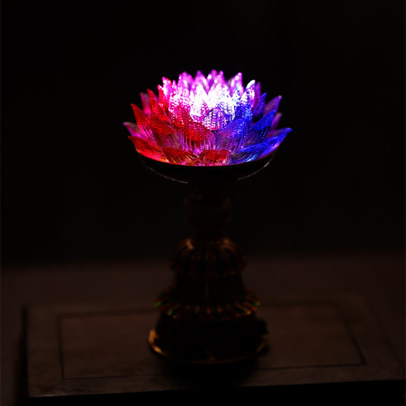 Buddha Stones 蓮の花と六里ガラスの八吉祥文様台座付き悟りの家庭装飾 - image 21