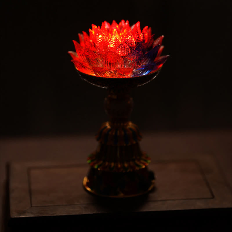 Buddha Stones 蓮の花と六里ガラスの八吉祥文様台座付き悟りの家庭装飾 - image 27