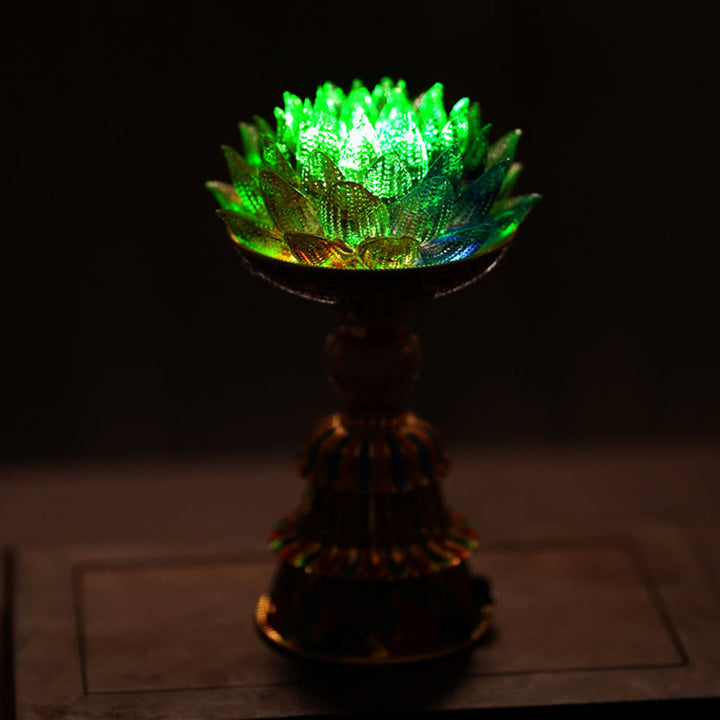 Buddha Stones 蓮の花と六里ガラスの八吉祥文様台座付き悟りの家庭装飾 - image 35