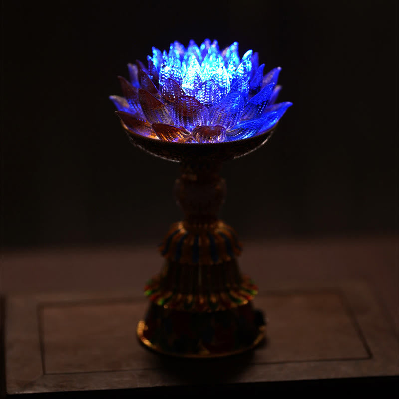 Buddha Stones 蓮の花と六里ガラスの八吉祥文様台座付き悟りの家庭装飾 - image 32