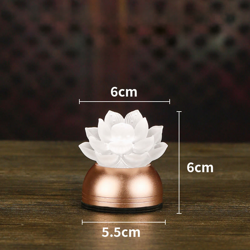 Buddha Stones 蓮の花リュリガラス銅製新スタートホームデコレーション - ホワイト充電式（6×6×5.5cm） - image 17