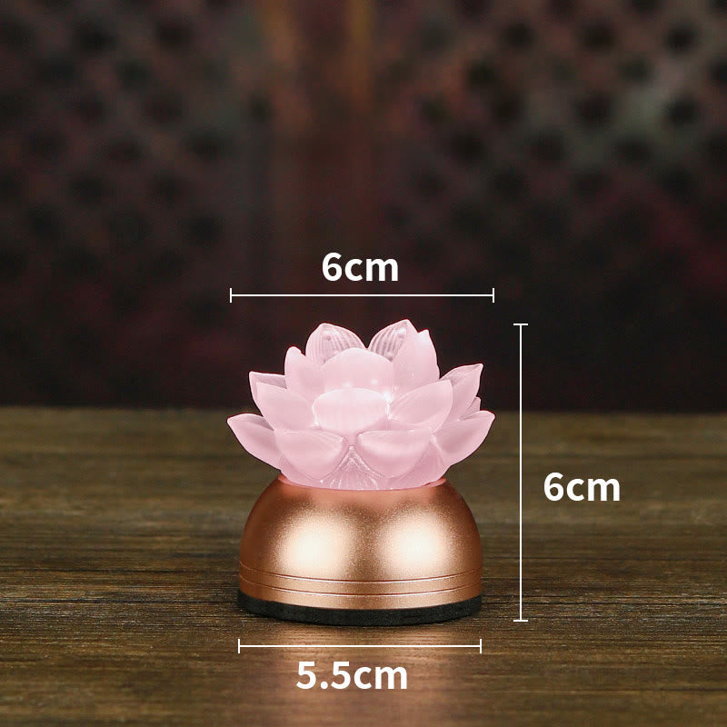 Buddha Stones 蓮の花リュリガラス銅製新スタートホームデコレーション - ピンク色の充電式（6×6×5.5cm） - image 18