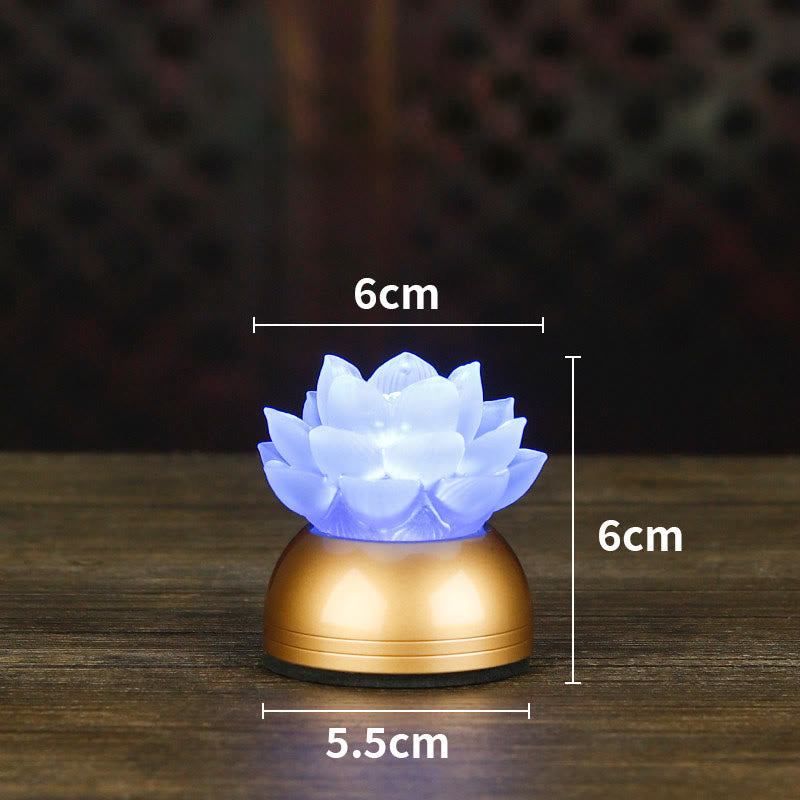 Buddha Stones 蓮の花リュリガラス銅製新スタートホームデコレーション - 銅色コーンフラワーブルー充電式（6×6×5.5cm） - image 23