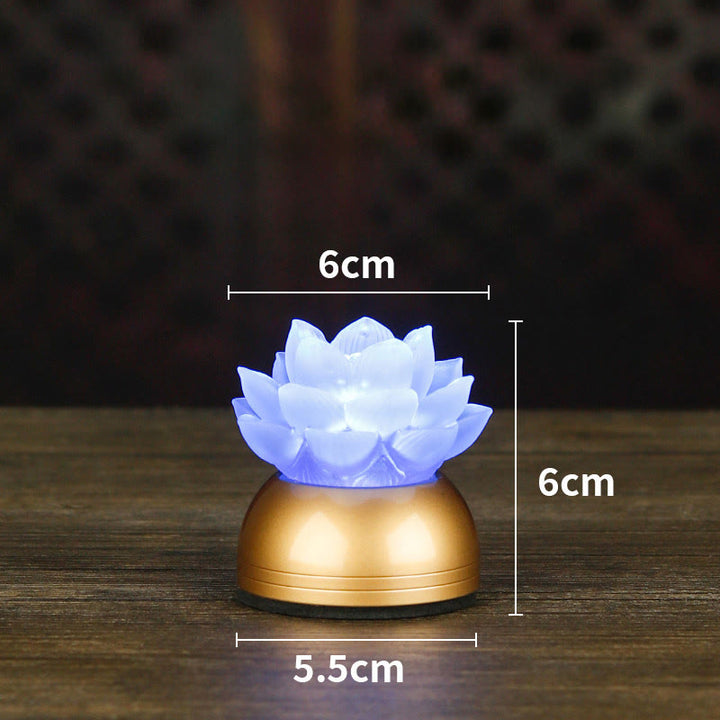Buddha Stones 蓮の花リュリガラス銅製新スタートホームデコレーション - 銅色コーンフラワーブルー充電式（6×6×5.5cm） - image 23