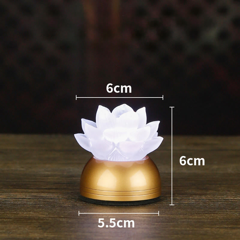 Buddha Stones 蓮の花リュリガラス銅製新スタートホームデコレーション - 銅色ホワイト充電式（6×6×5.5cm） - image 24