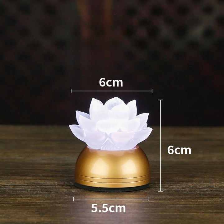 Buddha Stones 蓮の花リュリガラス銅製新スタートホームデコレーション - 銅色ホワイト充電式（6×6×5.5cm） - image 24