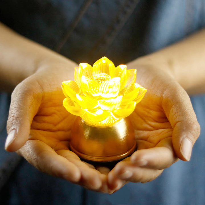 Buddha Stones 蓮の花リュリガラス銅製新スタートホームデコレーション - image 0