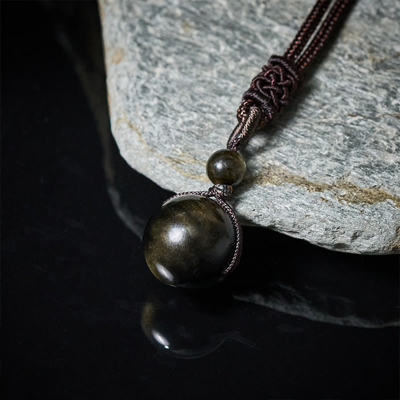 Buddha Stones タイガーアイ シルバーシーンオブシディアン ゴールドシーンオブシディアン レインボーオブシディアン ポジティブネックレスペンダント - image 10