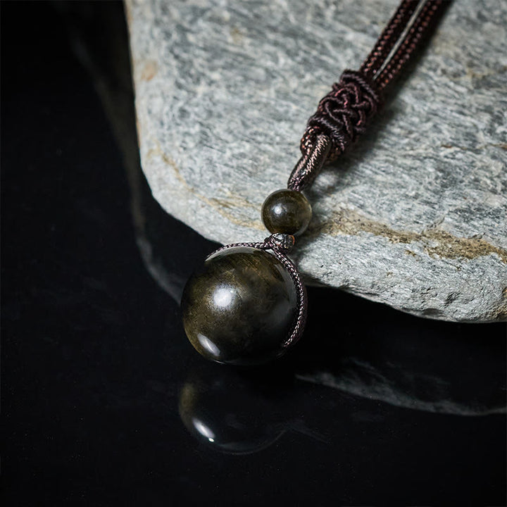 Buddha Stones タイガーアイ シルバーシーンオブシディアン ゴールドシーンオブシディアン レインボーオブシディアン ポジティブネックレスペンダント - image 10