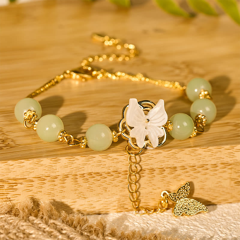 Buddha Stones 琉璃ガラスビーズ蝶の良縁祈願の愛のブレスレット - image 3
