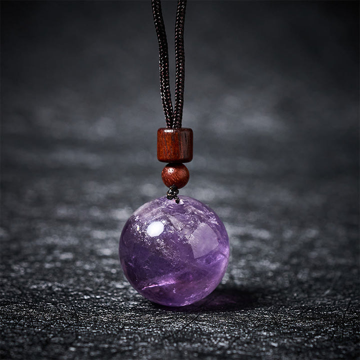Buddha Stones ホワイトクリスタル ピンククリスタル タイガーアイ スモーキークォーツ プロテクションネックレスペンダント - アメジスト - image 13
