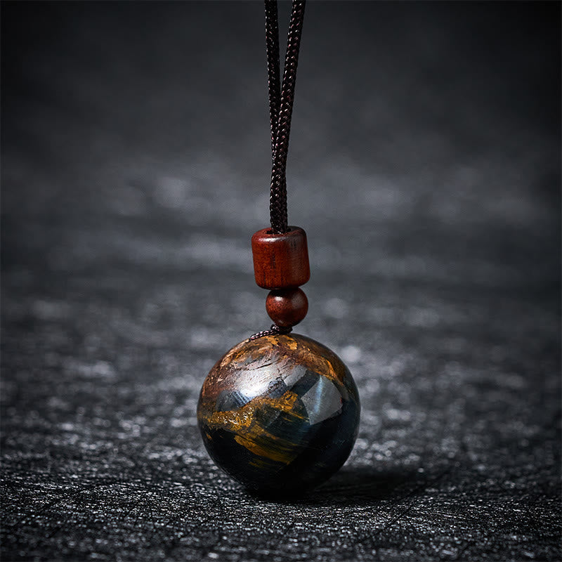 Buddha Stones ホワイトクリスタル ピンククリスタル タイガーアイ スモーキークォーツ プロテクションネックレスペンダント - ブルータイガーアイ - image 25