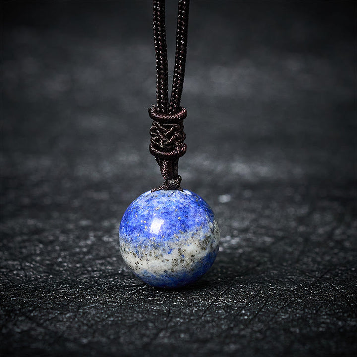 Buddha Stones アメジスト、イエローアゲート、各種アゲート、ピンククリスタル、ラズライト、ラピスラズリ、バランスネックレス、ペンダント - ラズライト - image 23