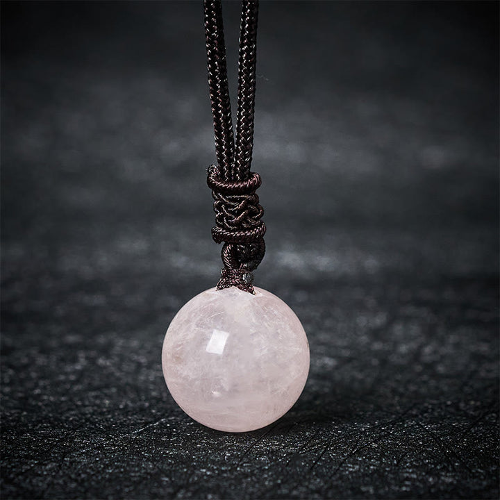 Buddha Stones アメジスト、イエローアゲート、各種アゲート、ピンククリスタル、ラズライト、ラピスラズリ、バランスネックレス、ペンダント - ピンククリスタル - image 19