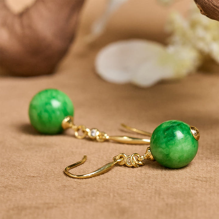 Buddha Stones 925スターリングシルバー グリーンカルセドニー 強さと勇気のイヤリング - image 4