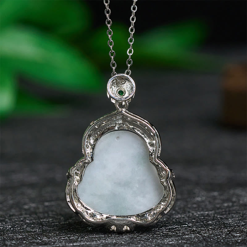 Buddha Stones 翡翠の笑い仏の豊穣のネックレスペンダント - image 4