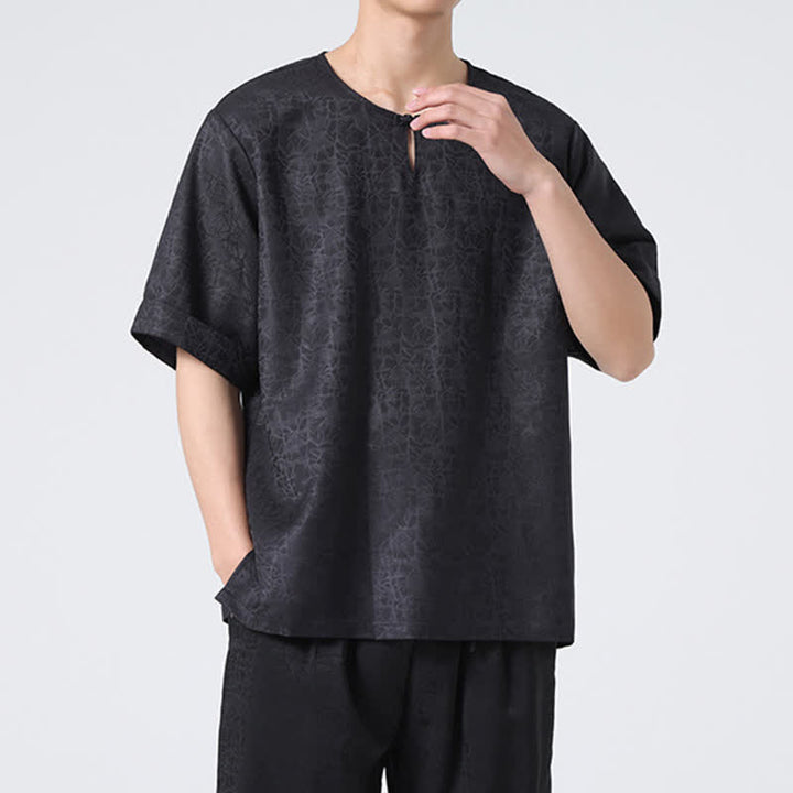 Buddha Stones 夏 レトロ クラックル 吉兆 雲柄 半袖 メンズ Tシャツ - image 31