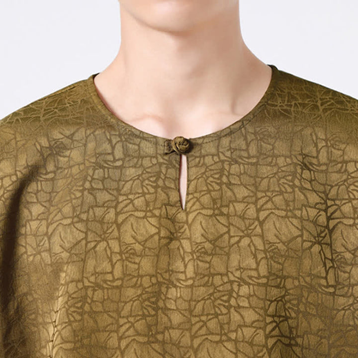 Buddha Stones 夏 レトロ クラックル 吉兆 雲柄 半袖 メンズ Tシャツ - image 9