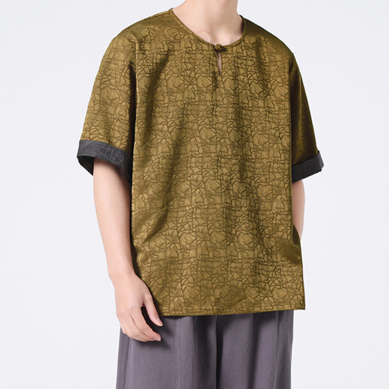 Buddha Stones 夏 レトロ クラックル 吉兆 雲柄 半袖 メンズ Tシャツ - image 7