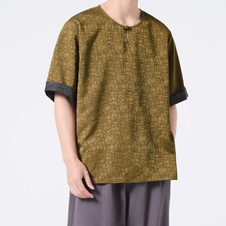 Buddha Stones 夏 レトロ クラックル 吉兆 雲柄 半袖 メンズ Tシャツ - image 7