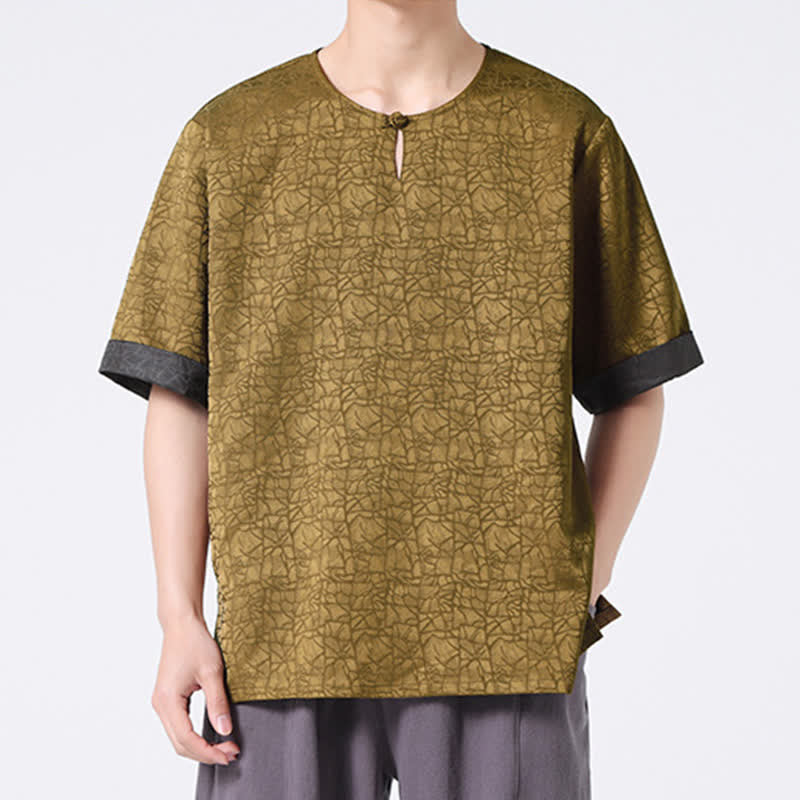 Buddha Stones 夏 レトロ クラックル 吉兆 雲柄 半袖 メンズ Tシャツ - image 2