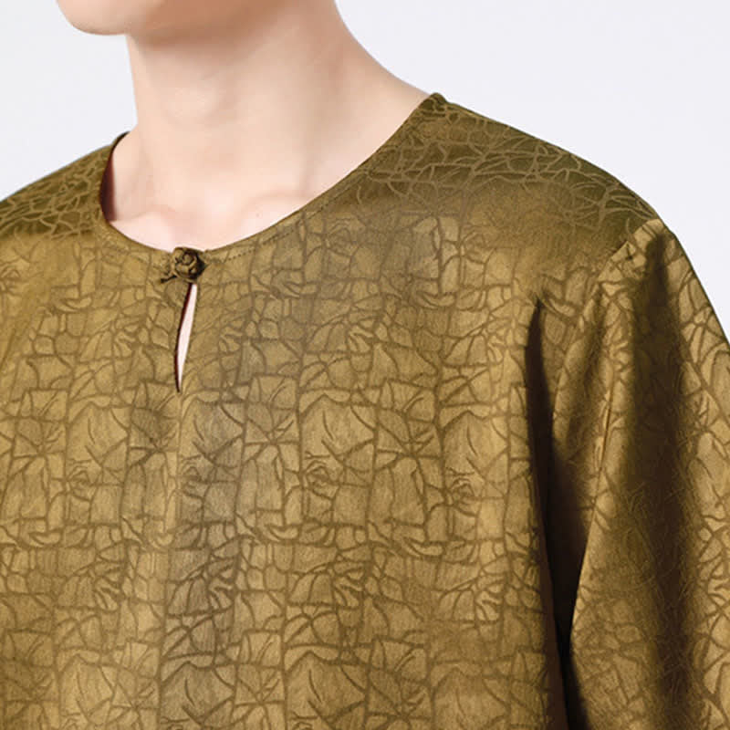 Buddha Stones 夏 レトロ クラックル 吉兆 雲柄 半袖 メンズ Tシャツ - image 10