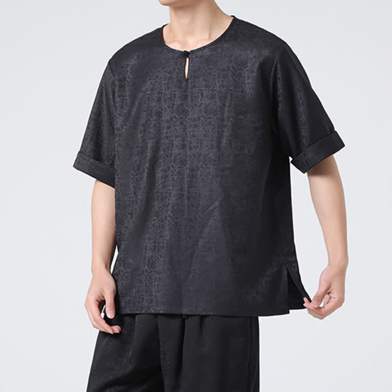 Buddha Stones 夏 レトロ クラックル 吉兆 雲柄 半袖 メンズ Tシャツ - image 32